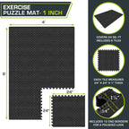 Checkered Exercise Puzzle Mat 1-in | Black