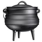 Bruntmor Pre - Seasoned Cast Iron Cauldron - Bruntmor African Potjie Pot with Lid - 3 Legs for Even Heat Distribution - Camping Dutch Oven Cookware for Over - the - Fire Cooking - 10 Quarts, X - Large