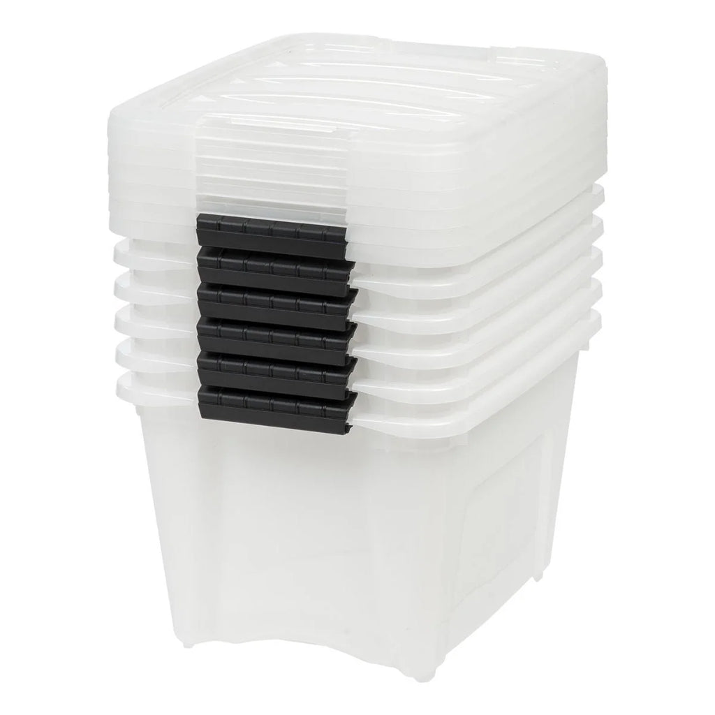 Stack & Pull Storage Box 6 Pack - 19 QT | Black / 6 Pack