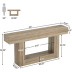 63-Inch Brown and Gray Slim Wooden Console Table for Entryway