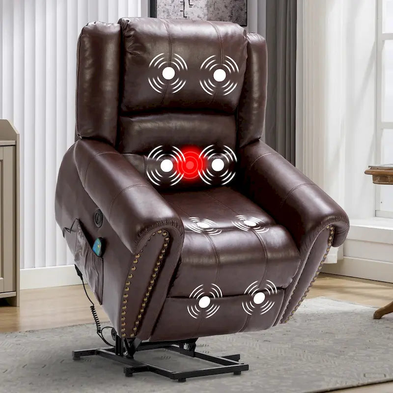 Comfortable Power Lift Recliner Chair with Breathable Fabric, Massage, Heat, and USB Charging Port