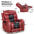 Spacious Faux Leather American-Style Recliner Chair for Living Room