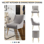 SEYNAR Set of 6 Modern Glam Boucle Velvet Dining or Vanity Chairs with Rear Handle