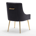 SEYNAR Set of 6 Modern Glam Boucle Velvet Dining or Vanity Chairs with Rear Handle