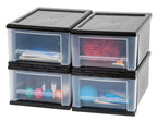 7 Quart Stacking Drawer, 4 Pack, Black