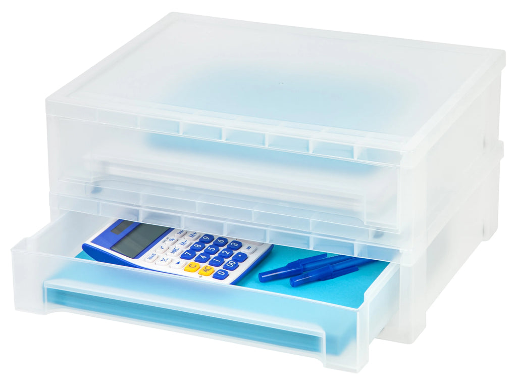 Large Desktop Stacking Drawer, 6 Pack, Clear