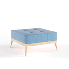 Christopher Knight Home Carson Lund Mid-Century Tufted Fabric Square Ottoman