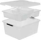 18 QT Clear Storage Organizer with Removable Dividers