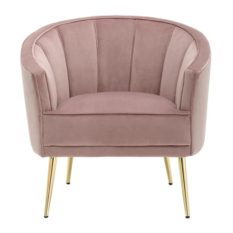 Randolf Velvet Accent Chair in Silver Orchid