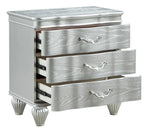 Eros King 4PC Bedroom Set with Manufactured Wood & Tufted Detailing in Silver
