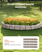 Fake Stone Landscape Edging 46.8x3.9 in Lawn Edging Border Fade - Resistant No Dig
