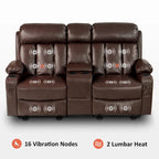 MCombo Faux Leather Electric Reclining Sofa with Heat and Massage - Models 6095/6075/6077