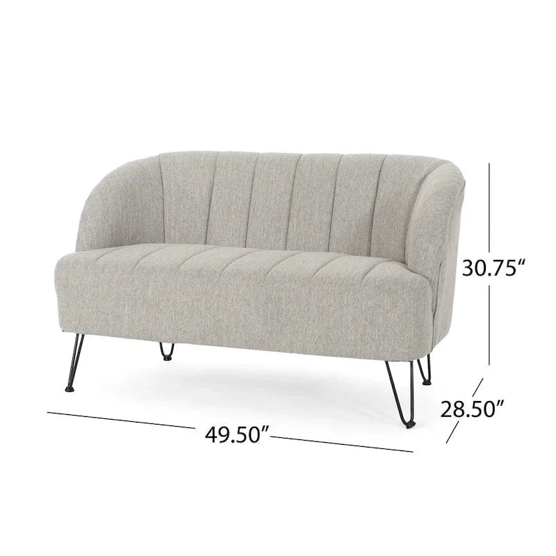 Christopher Knight Home Lupine Contemporary Fabric Loveseat with Hairpin Legs