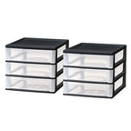 2-Pack 3-Drawer Plastic Desktop Organizer