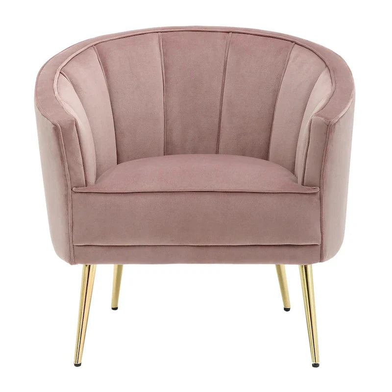 Randolf Velvet Accent Chair in Silver Orchid