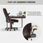 Ergonomic Office Chair with High Back Flip Up Armrests and Rolling Base