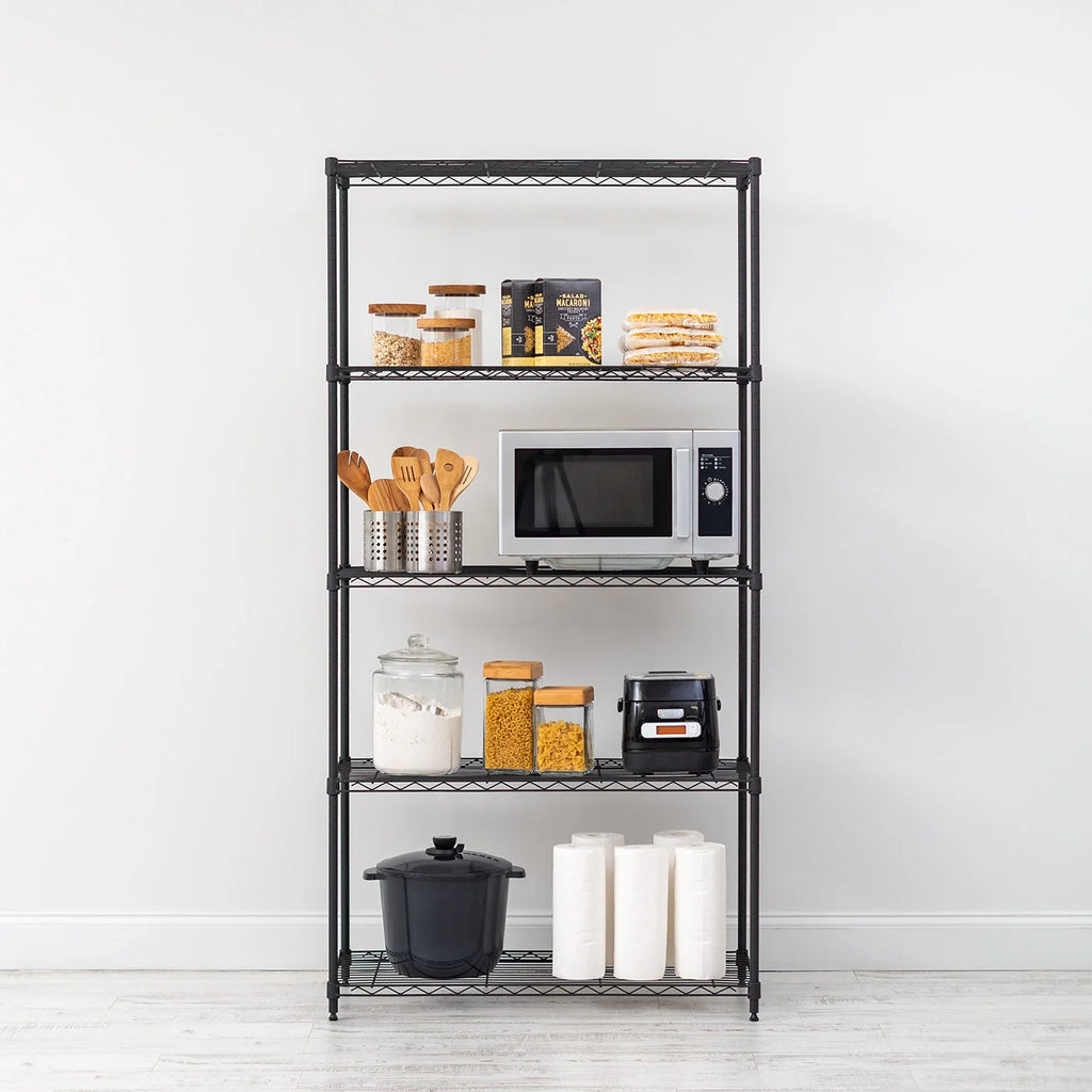 5 Shelf Wire Storage Unit | silver