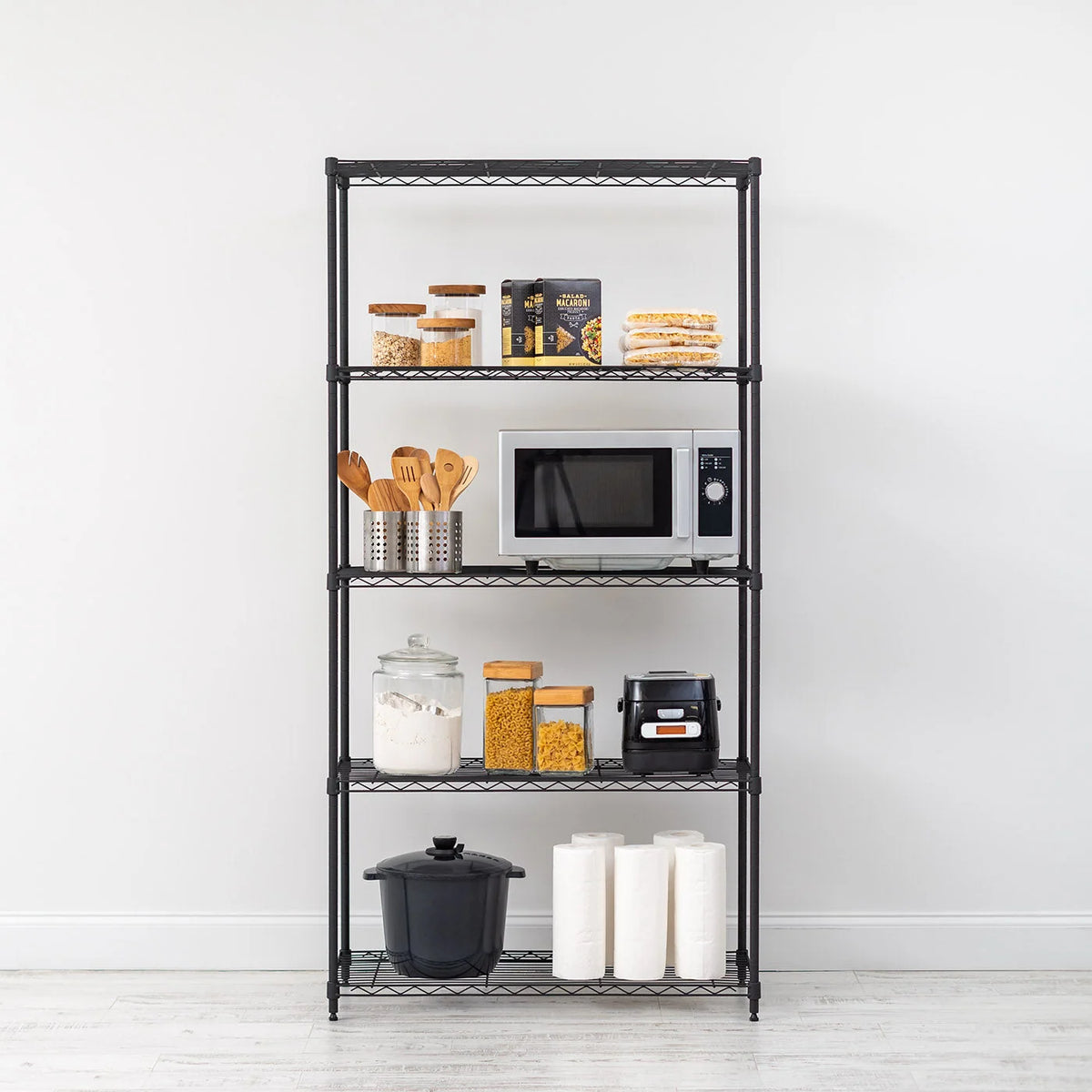 5 Shelf Wire Storage Unit | silver