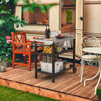 Portable Kitchen Island Grill Cart for Patios