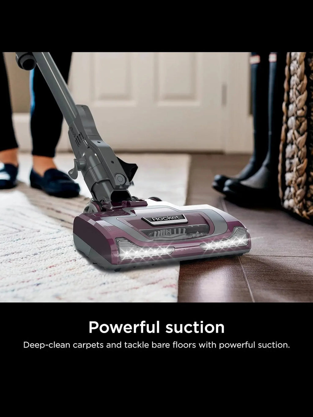 Shark Rocket Deluxe Pro Corded Stick Vacuum, Lightweight, XL Dust Cup, LED Headlights, Pet Hair Tools, Bordeaux/Silver