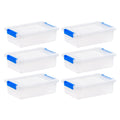 2.4 Qt. Plastic Storage Bins with Lids, Clear Containers, Latching Totes 6Pk