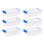 2.4 Qt. Plastic Storage Bins with Lids, Clear Containers, Latching Totes 6Pk
