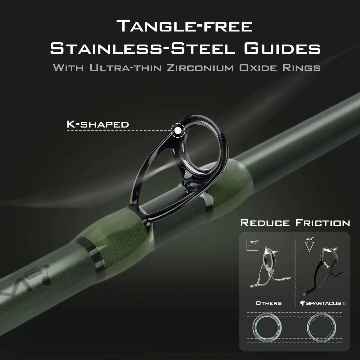 KastKing Spartacus II Twin-Tip Casting Rods | Casting / 6'8" / Fast-Medium Heavy (2 Pcs+ Extra Tip)