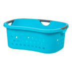 Hip Grip Laundry Basket – Large Teal Plastic Organizer with Comfort Handles, 3-Pack