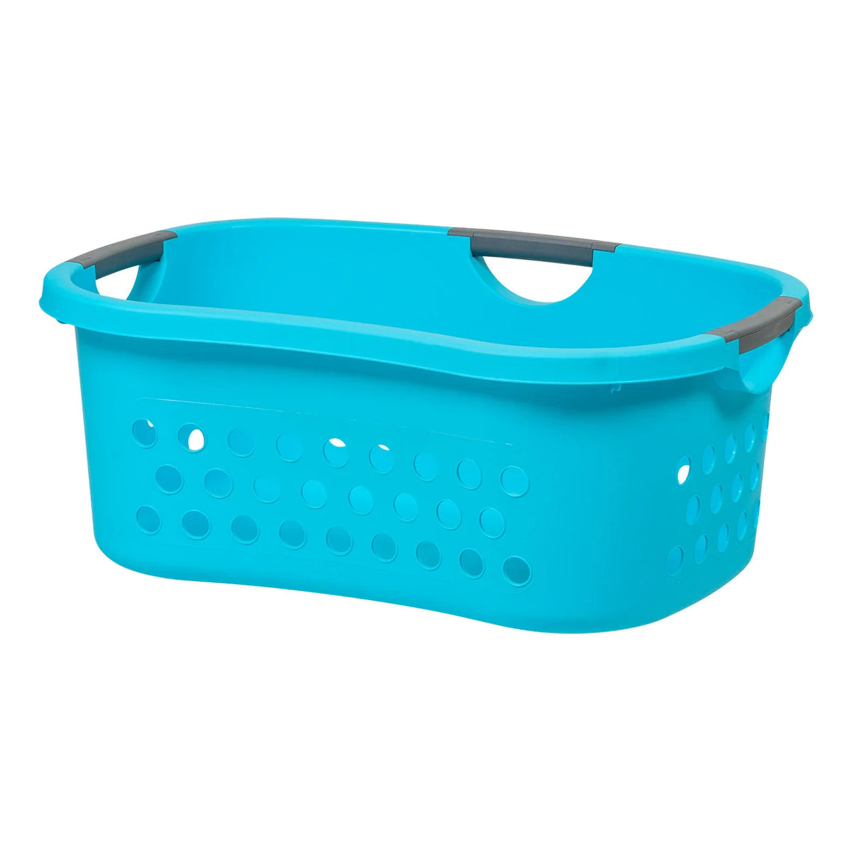 Hip Grip Laundry Basket – Large Teal Plastic Organizer with Comfort Handles, 3-Pack