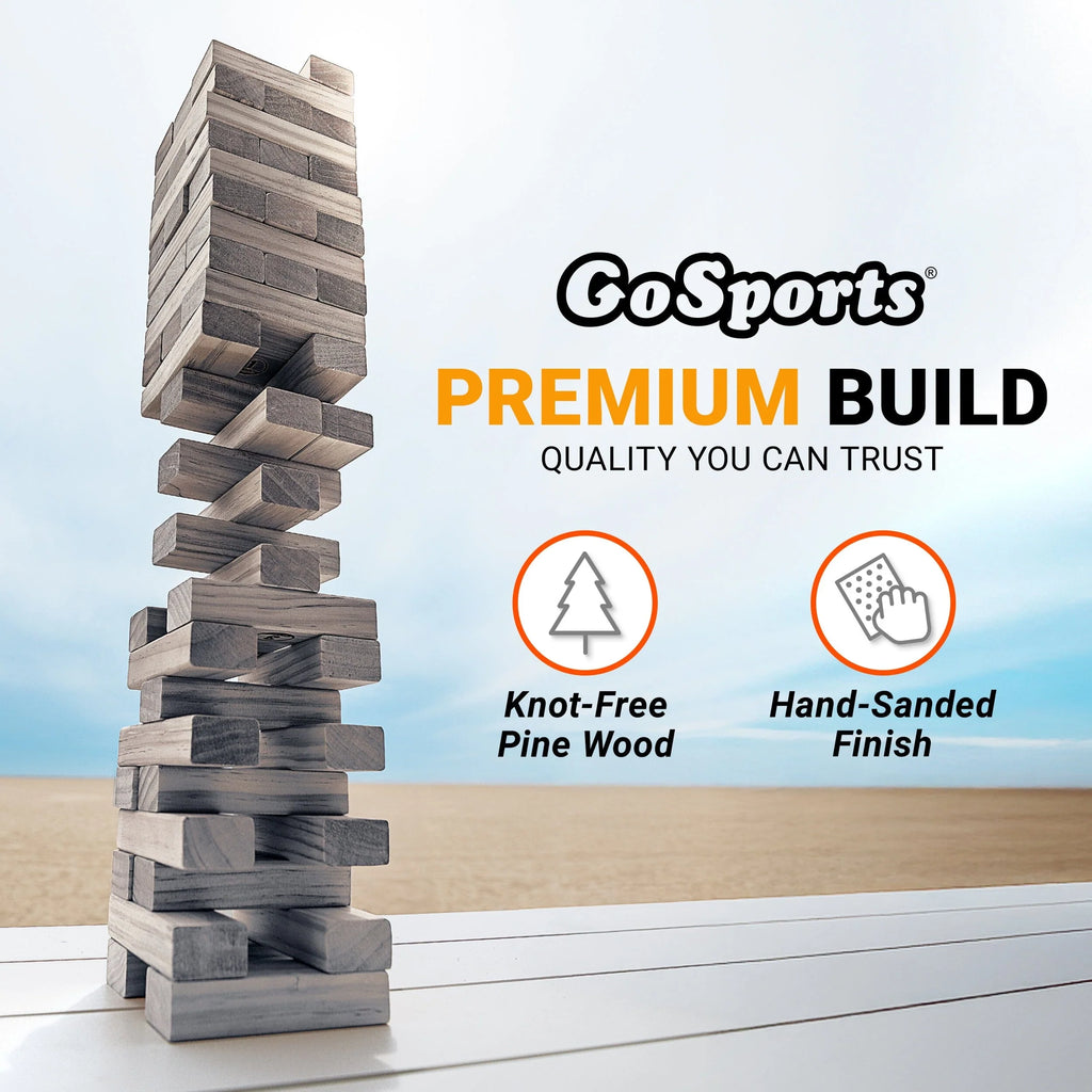 Large Toppling Tower, Stacks to 3' | Gray