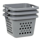 Collapsible Laundry Hamper – 30L Foldable Storage Baskets, Gray/Dark Gray, Pack of 3