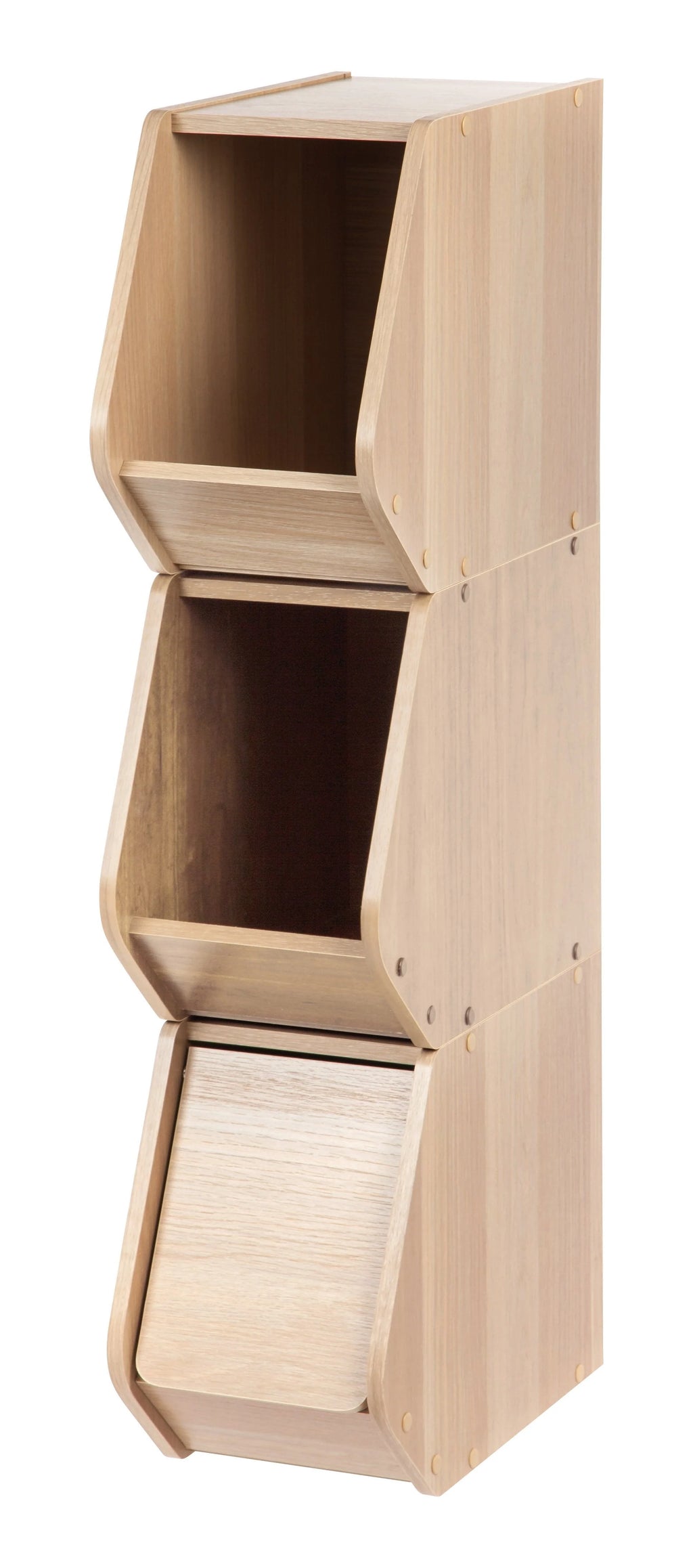 Modular Wood Stacking Box - Narrow | Dark Brown