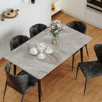 Contemporary Kitchen Table with Metal Frame and Sintered Stone Top