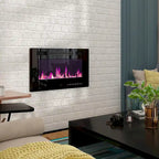 Electric Fireplace TV Stand Entertainment Center with LED Flame Effects and Remote Control