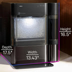 Countertop Nugget Ice Maker with Side Tank | Ice Machine with WiFi Connectivity | Smart Home Kitchen Essentials | Stainless Steel