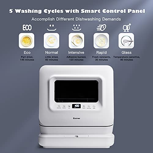 Portable Countertop Dishwasher with 7.5L Water Tank