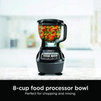 Ninja Blender, Mega Kitchen System, 1500W, 4 Functions for Smoothies, Processing, Dough, Drinks & More, with 72 Blender Pitcher, 64 Processor Bowl, 2 Nutri Cups + Lids, Black, BL770