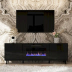Electric Fireplace TV Stand Entertainment Center with LED Flame Effects and Remote Control