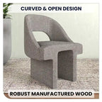 Modern Elegant Boucle Upholstered Accent Chair with MDF Wood Frame for Home Office, Living Room, and Bedroom