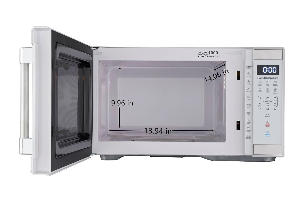 Hamilton Beach 1.1 Cu. Ft. Microwave Oven, Countertop, Black and Stainless Steel