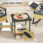 Tangkula 3 Pieces Outdoor Rocking Chairs Set for Garden