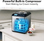 Whynter 2.1 Qt Ice Cream Maker, Built-In Compressor, Stainless Steel