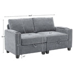 Versatile Chenille Storage Loveseat Sofa