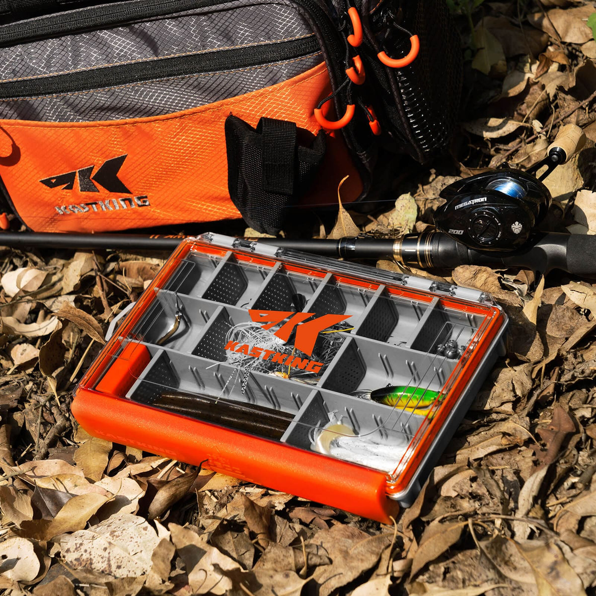 KastKing HyperSeal Waterproof Tackle Box | Black (Double-Sided) / 3500*2