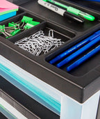 Storage Cart with Organizer Top - 4 Drawer | Black