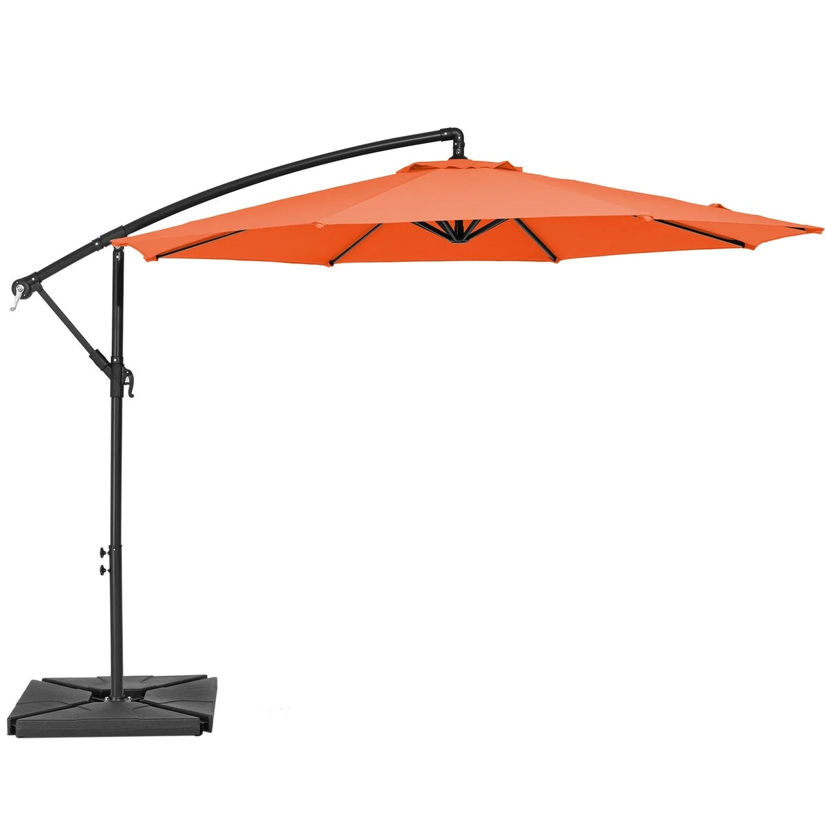 JUSTLET 10ft Heavy Duty Patio Hanging Offset Cantilever Patio Umbrella W/ 4-Piece Base Included Included, Beige