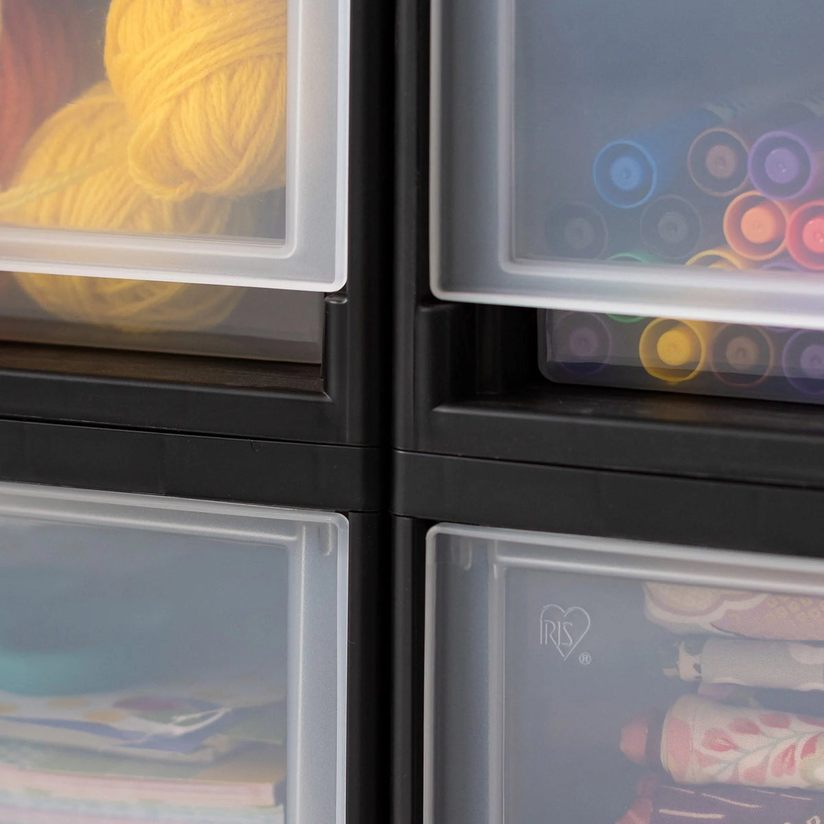 Small Stacking Drawer, 8 Pack, Black
