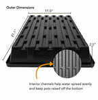 1020 Extra Strength Trays | 1 Tray / Black / No Holes