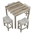 5-Piece Wood Dining Set: Square Table with 4 Upholstered Chairs