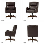 HULALA HOME Pete Adjustable Height Faux Leather Swivel Executive Chair with Tilt Mechanism